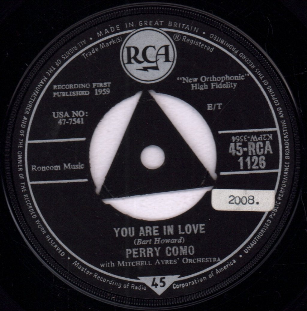 Perry Como - I Know - 7 Inch