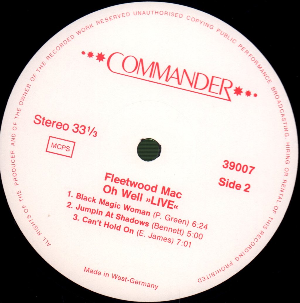 Fleetwood Mac - Oh Well Live - Lp