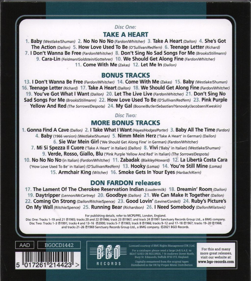 Sorrows - One Album, The Pye A & B Sides Plus More On Two Discs - Double Cd