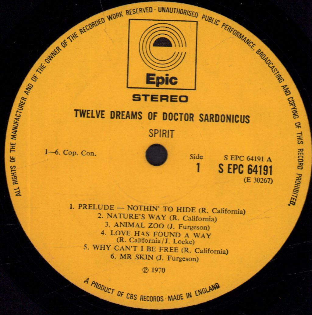 Spirit - Twelve Dreams Of Dr Sardonicus - Lp