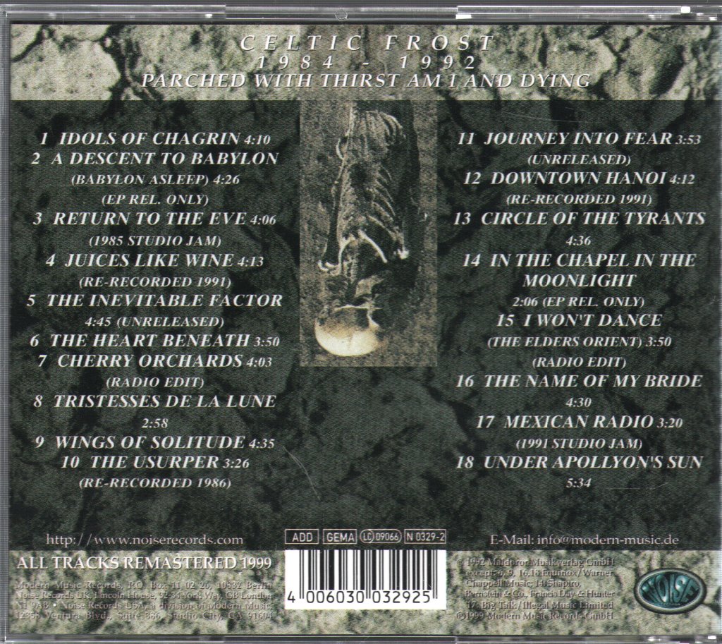 Celtic Frost - Parched With Thirst Am I And Dying - Cd