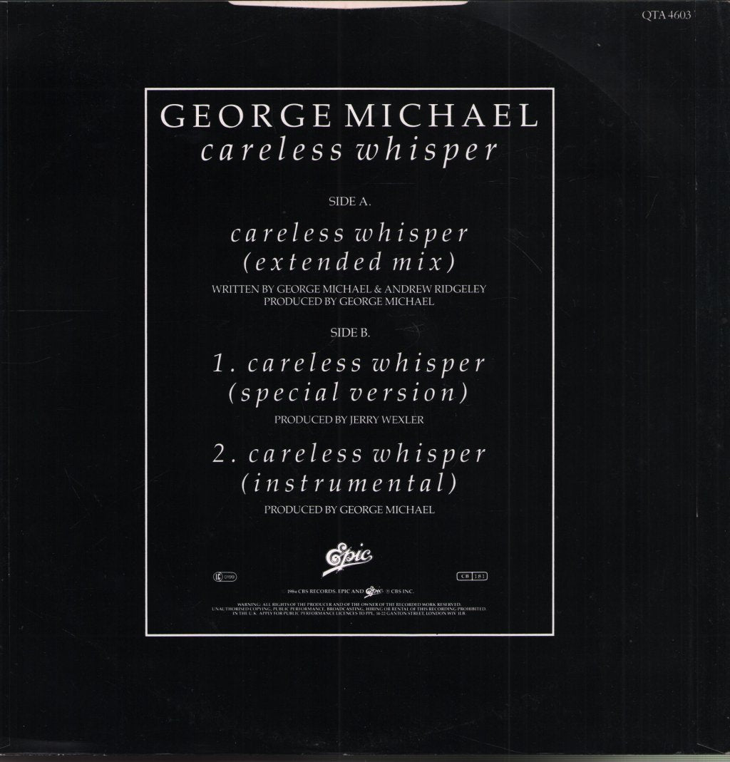 George Michael - Careless Whisper - 12 Inch