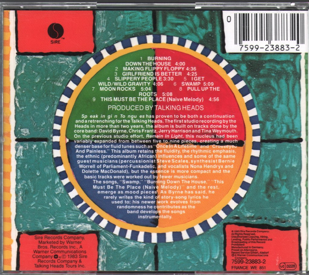 Talking Heads - Speaking In Tongues - Cd