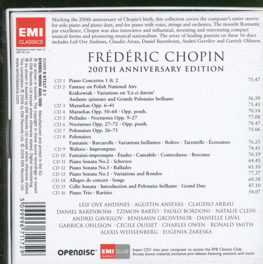 Various Artists - Chopin - 200th Anniversary Edition (The Complete Works) - Cd Set