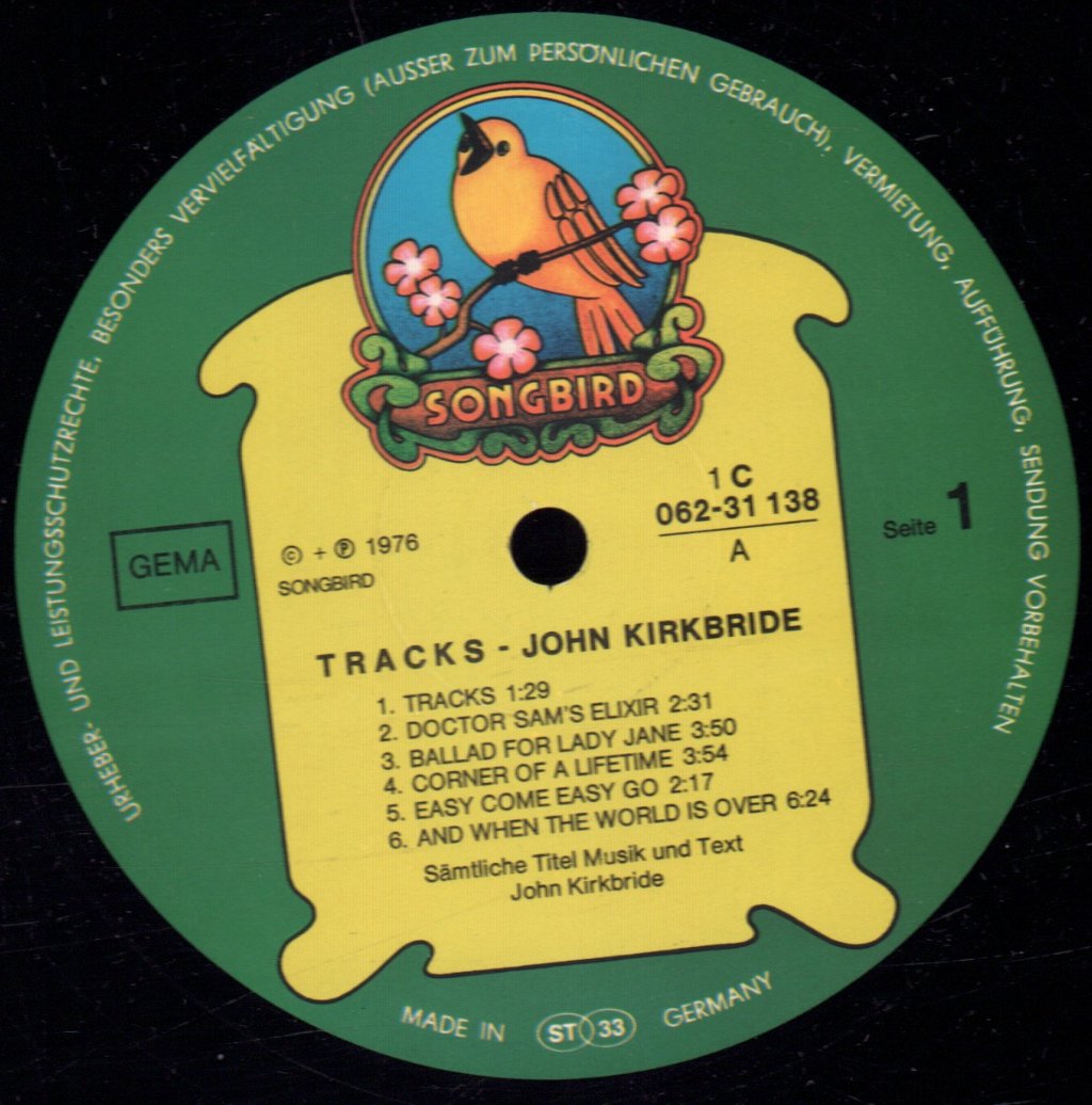 John Kirkbride - Tracks - Lp