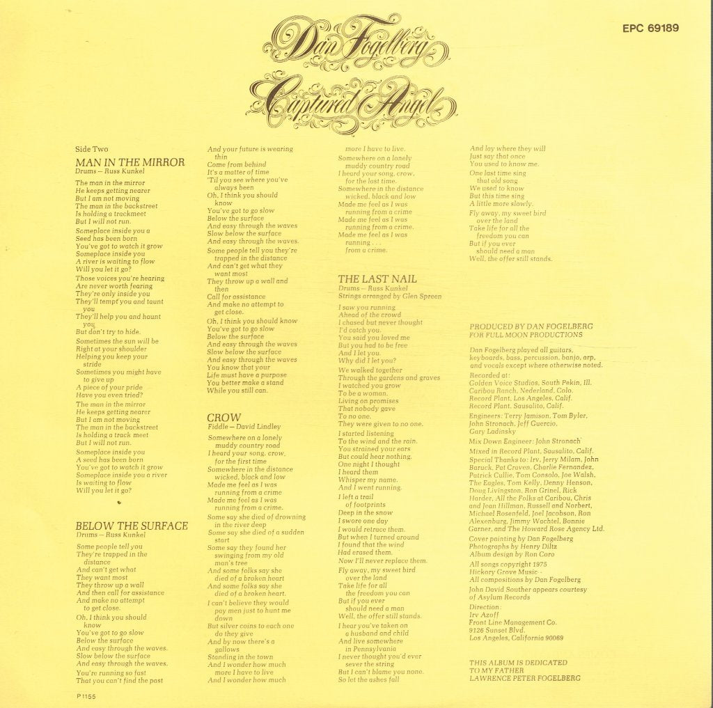 Dan Fogelberg - Captured Angel - Lp