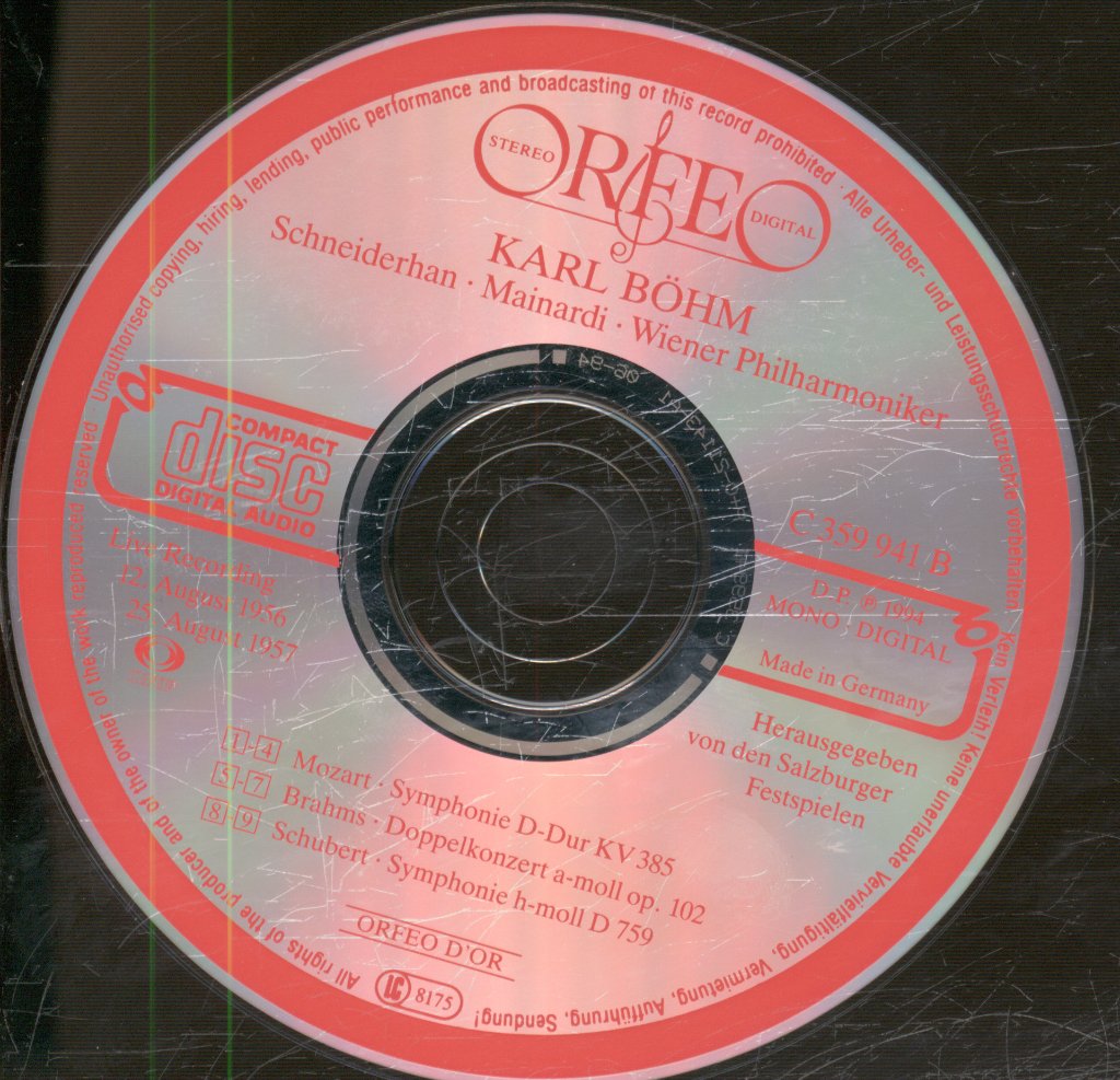 Wiener Philharmoniker, Karl Böhm - Mozart / Brahms / Schubert - Symphonie KV 385 / Doppelkonzert / Symphonie H-moll Unvolendete - Cd
