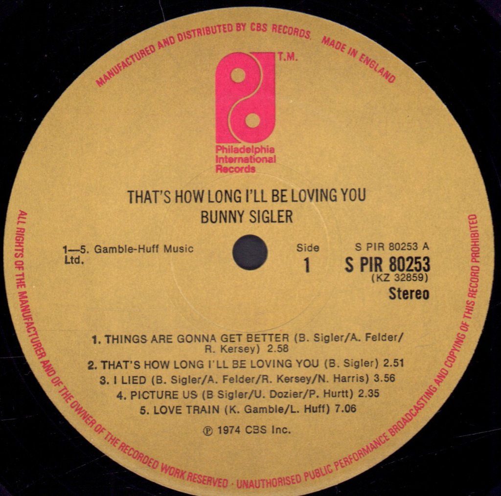 Bunny Sigler - That's How Long I'll Be Loving You - Lp