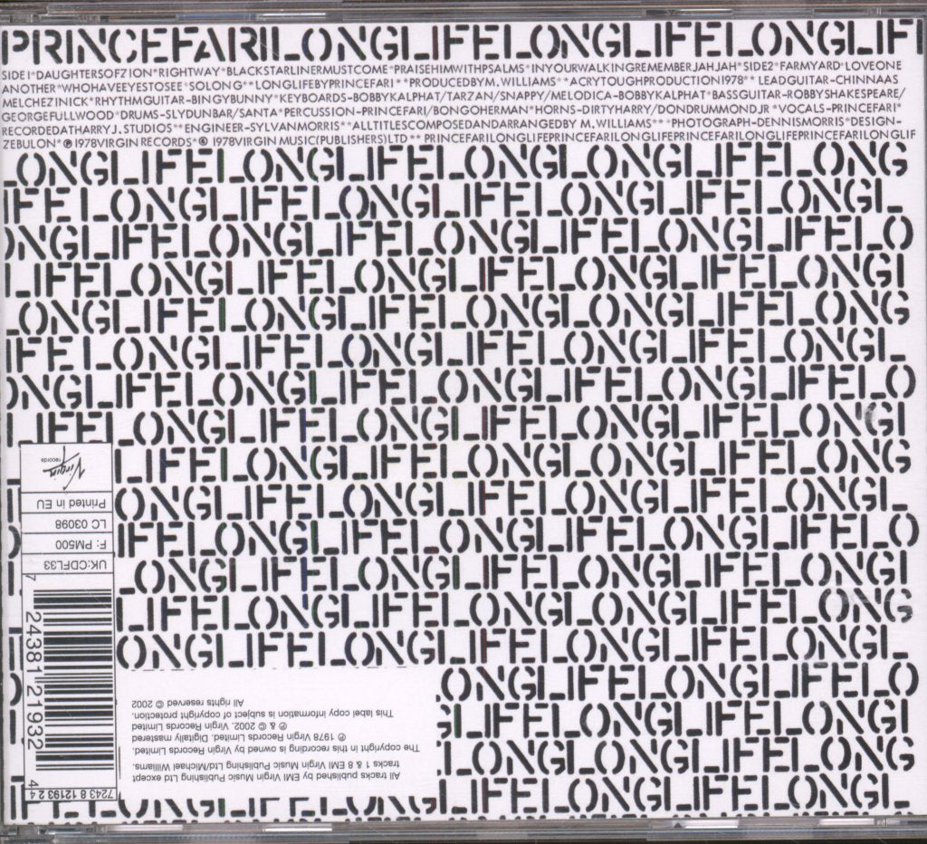 Prince Far I - Long Life - Cd