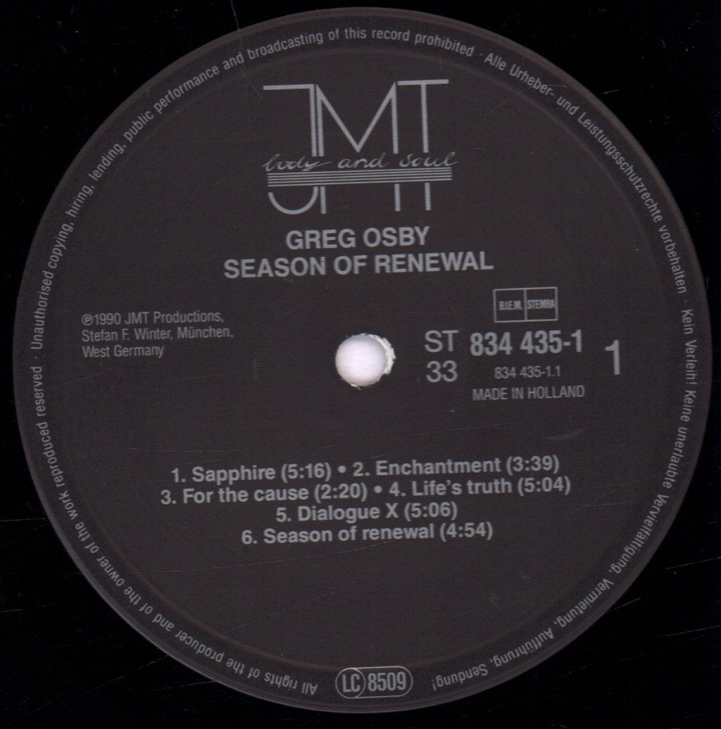 Greg Osby - Season Of Renewal - Lp