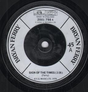 Bryan Ferry - Sign Of The Times - 7 Inch