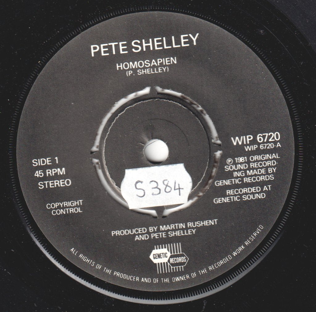 Pete Shelley - Homosapien - 7 Inch