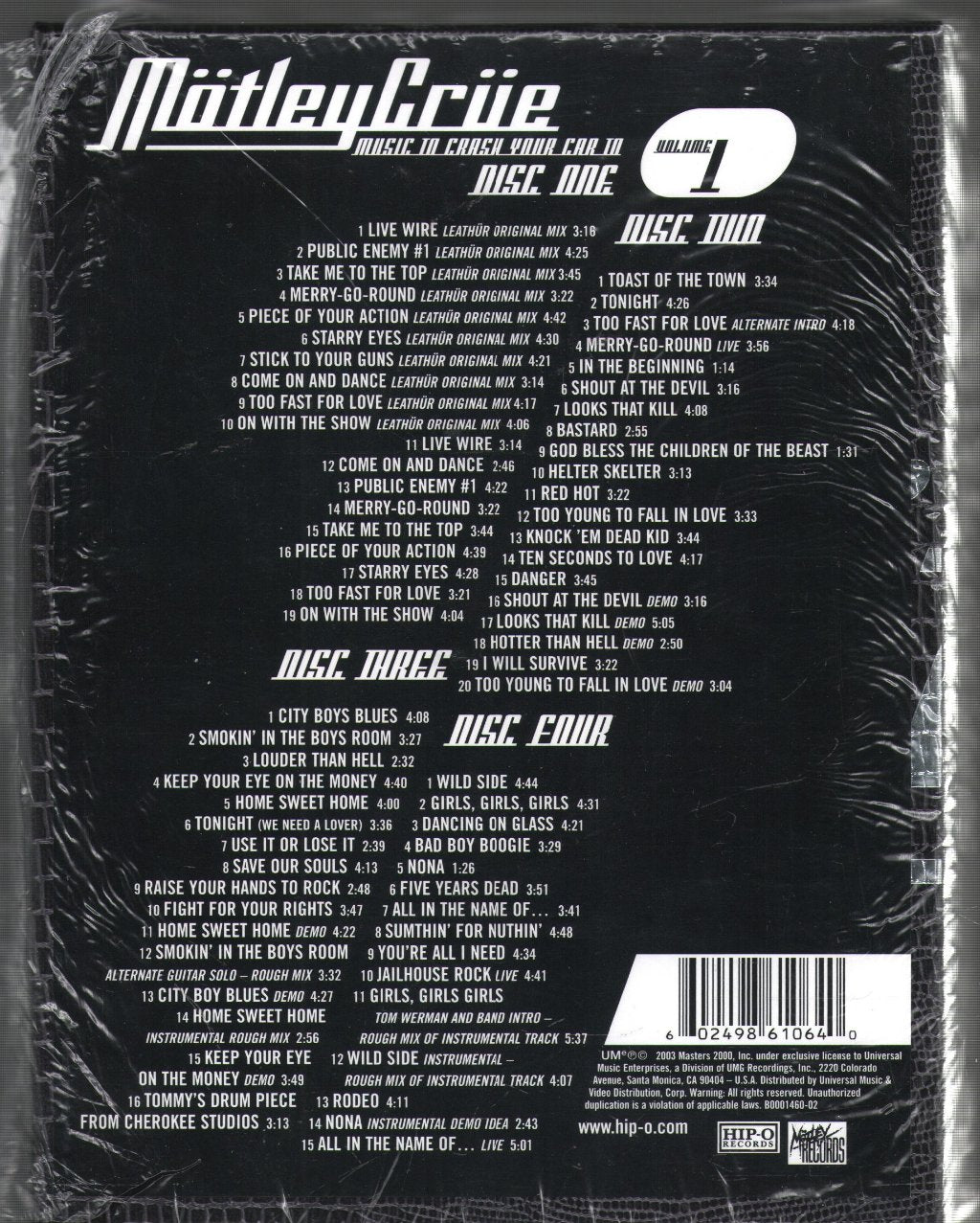 Mötley Crüe - Music To Crash Your Car To - Volume I - Cd Set
