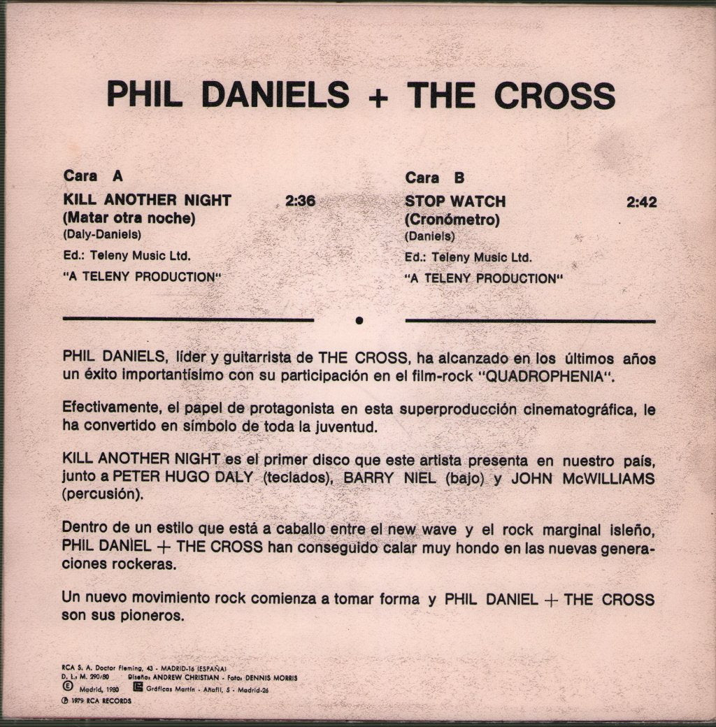 Phil Daniels And The Cross - Kill Another Night - 7 Inch