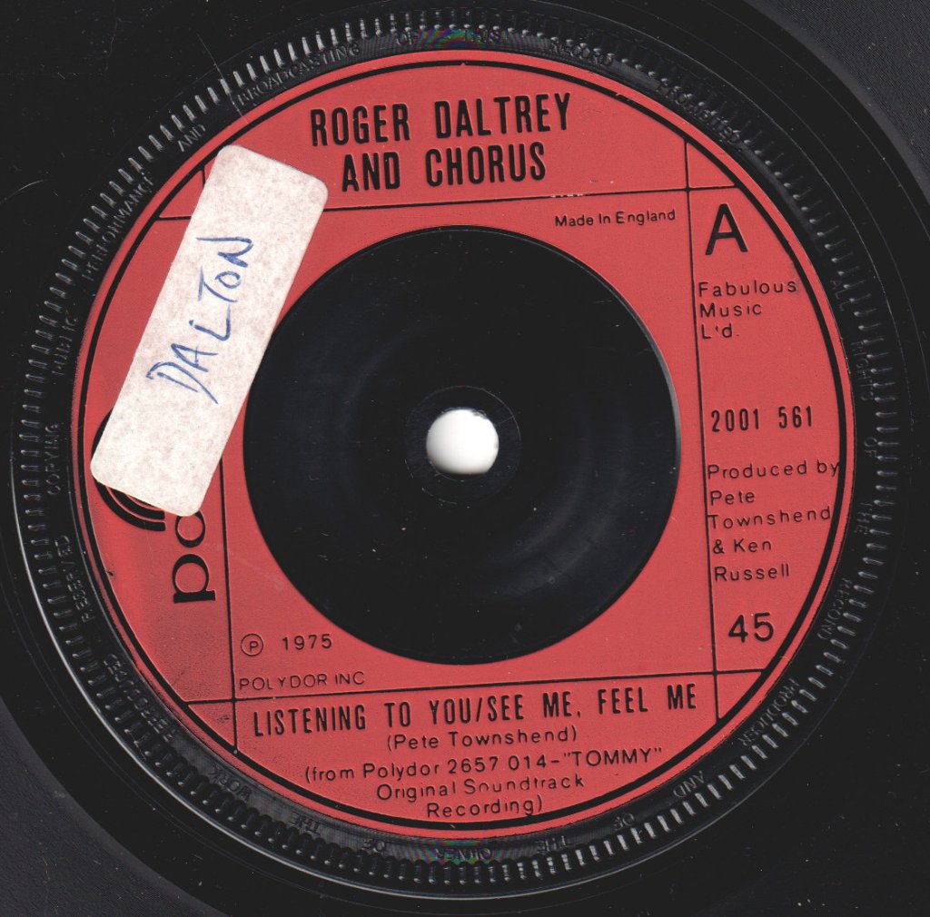 Roger Daltrey - Listening To You/See Me Feel Me - 7 Inch