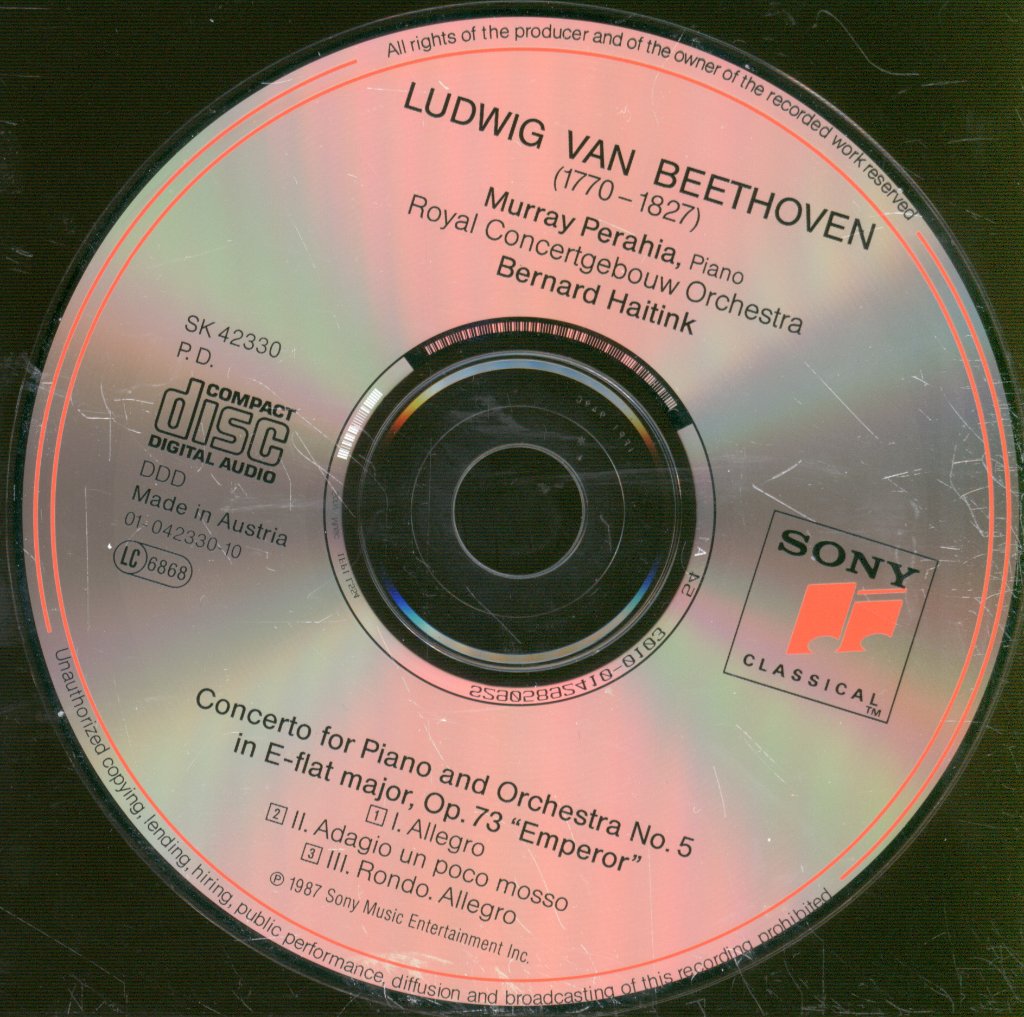 Murray Perahia, Concertgebouw Orchestra, Bernard Haitink - Beethoven - Piano Concerto No. 5 "Emperor" - Cd