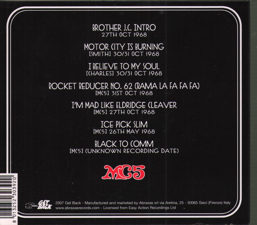 MC5 - Live At The Grande Ballroom 1968 - Cd