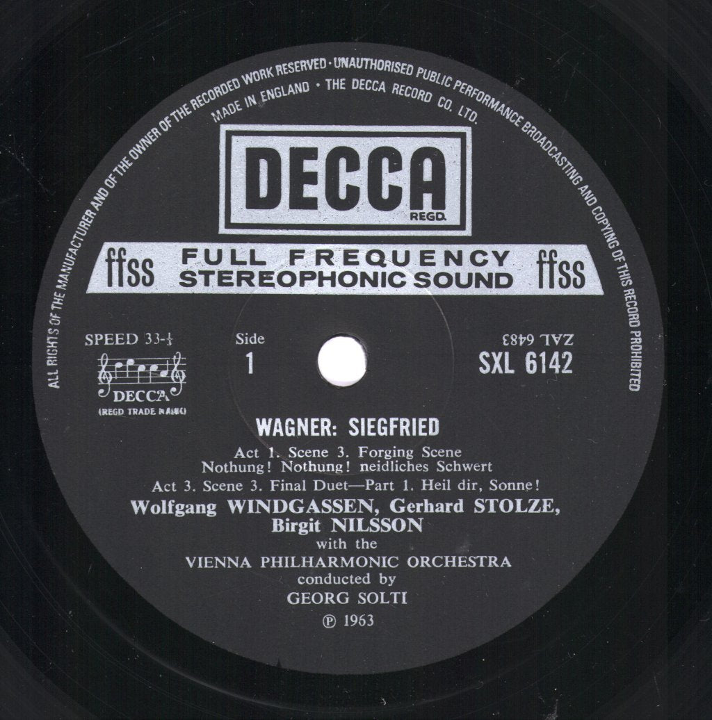 Birgit Nilsson / Wolfgang Windgassen / Vienna Philharmonic Orchestra / Georg Solti - Wagner - Siegfried - Forging Scene & Final Duet - Lp