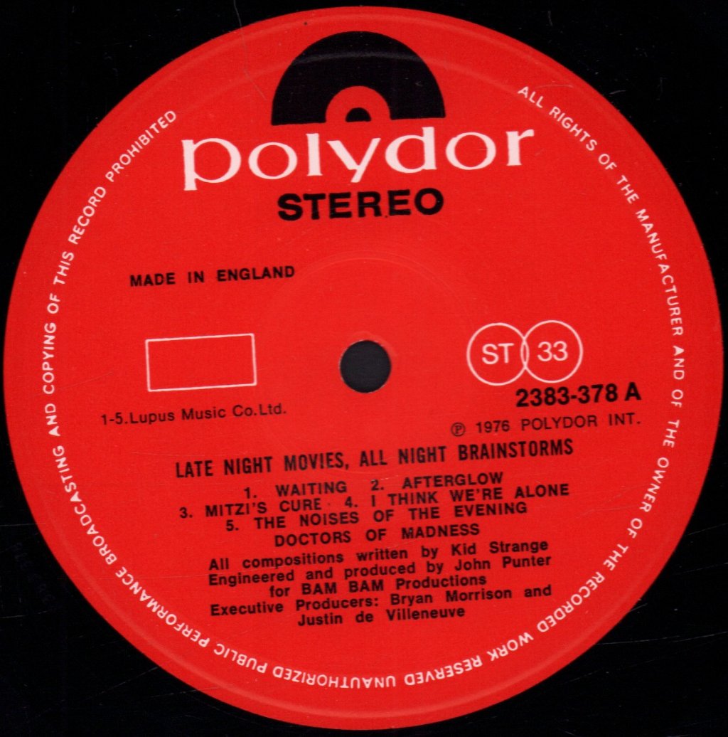 Doctors Of Madness - Late Night Movies - Lp