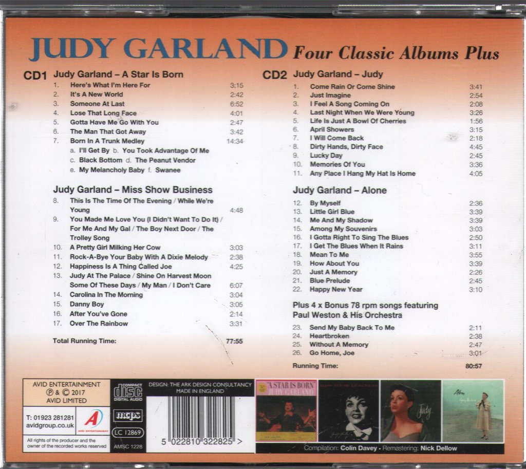 Judy Garland - Four Classic Albums Plus - Double Cd