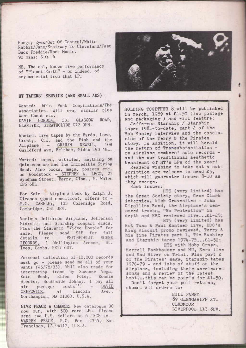 Jefferson Airplane - Holding Together Issue 7 - Fanzine