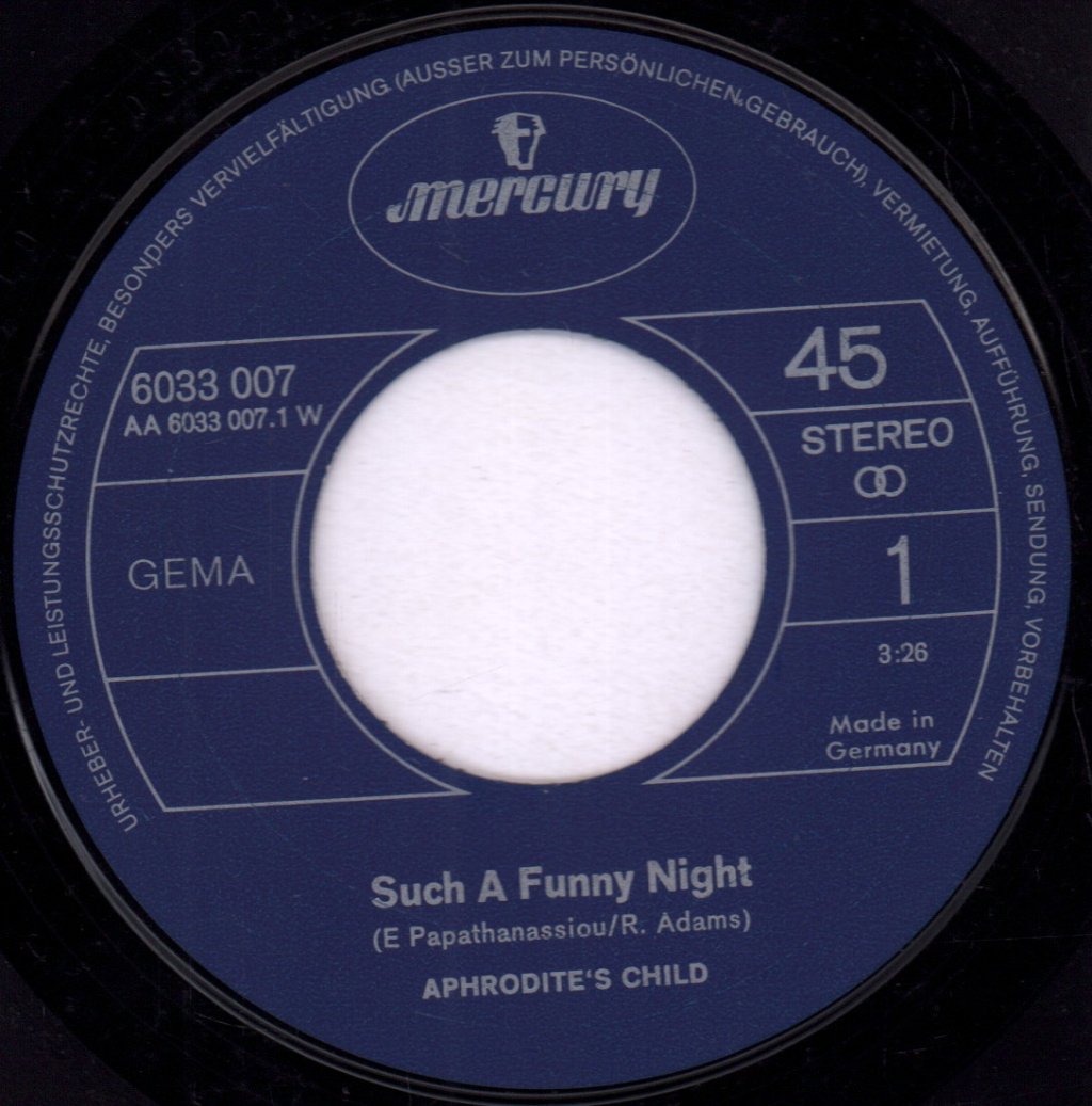 Aphrodite's Child - Such A Funny Night - 7 Inch