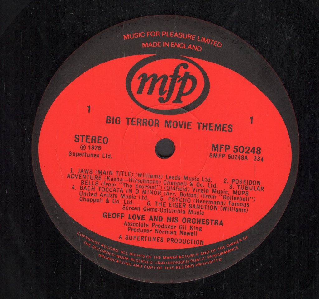 Geoff Love And His Orchestra - Big Terror Movie Themes - Lp