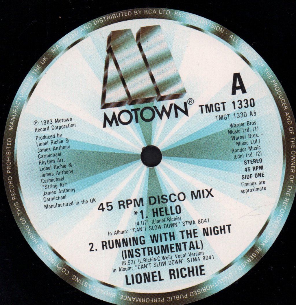 Lionel Richie - Hello - 12 Inch