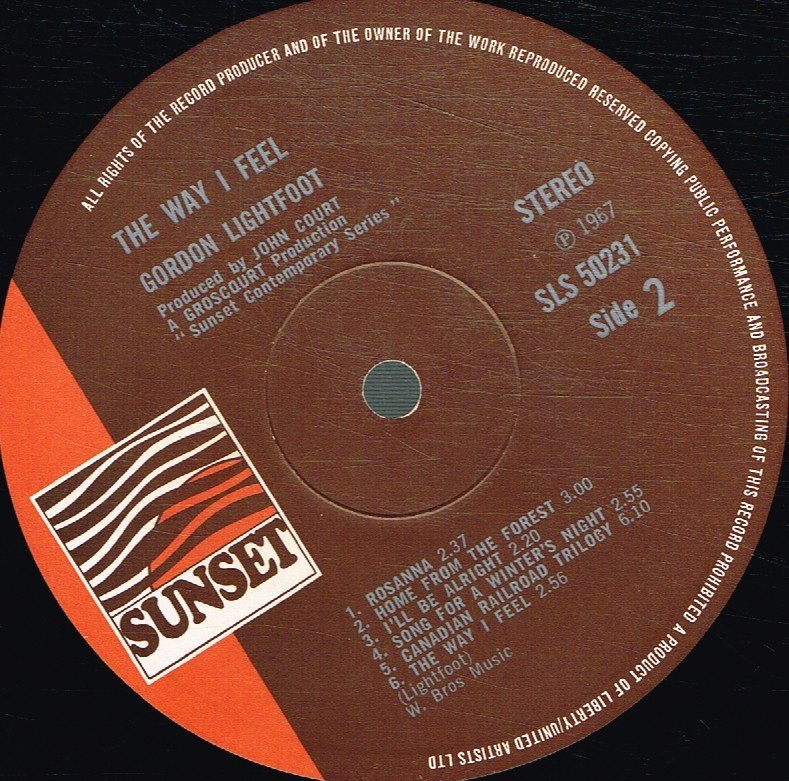Gordon Lightfoot - Way I Feel - Lp