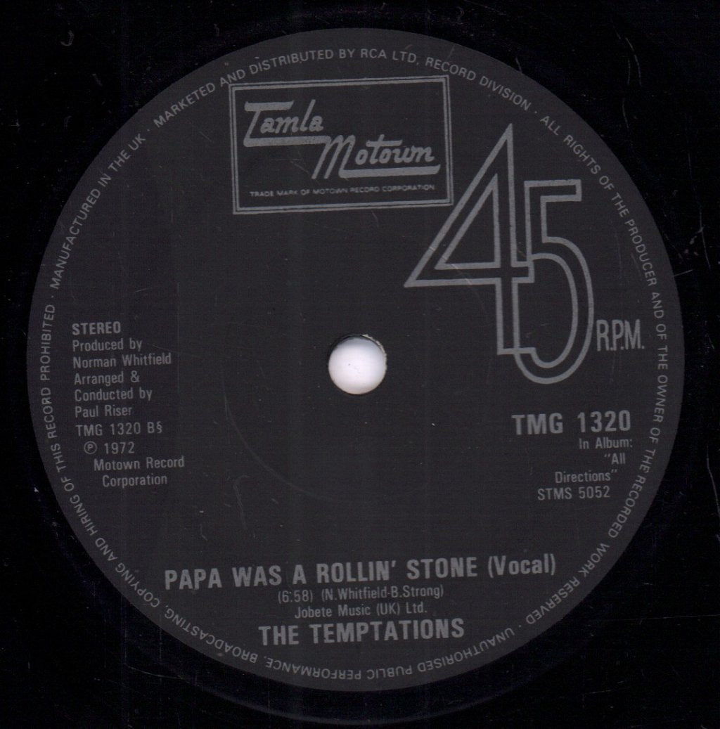 Temptations with Four Tops - Special Medley Live - 7 Inch