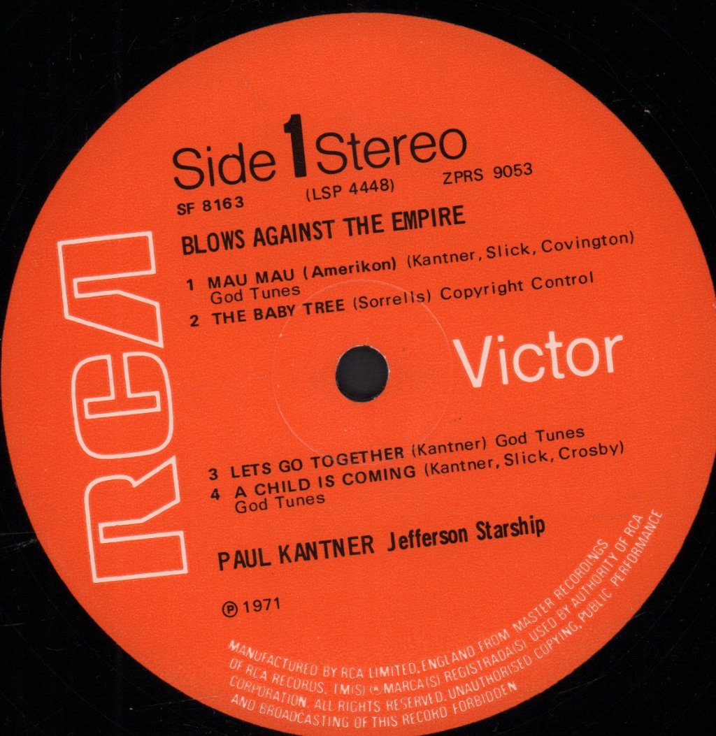 Paul Kantner And Jefferson Starship - Blows Against The Empire - Lp