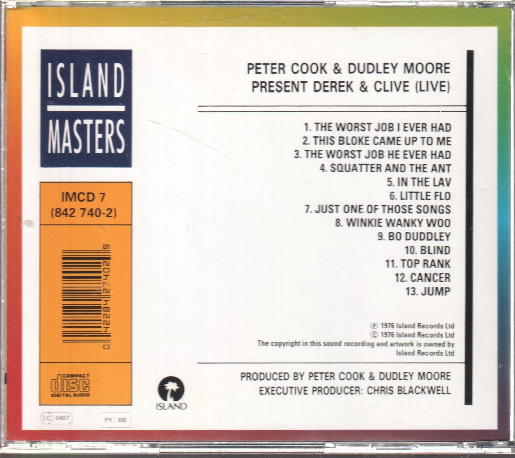 Peter Cook And Dudley Moore - Derek & Clive (Live) - Cd