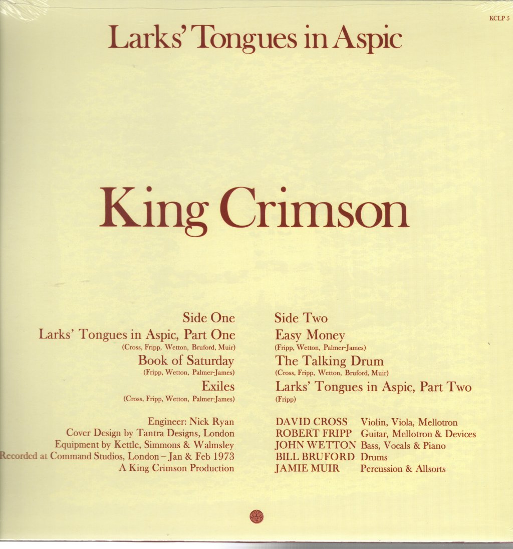 King Crimson - Larks' Tongues In Aspic - Lp