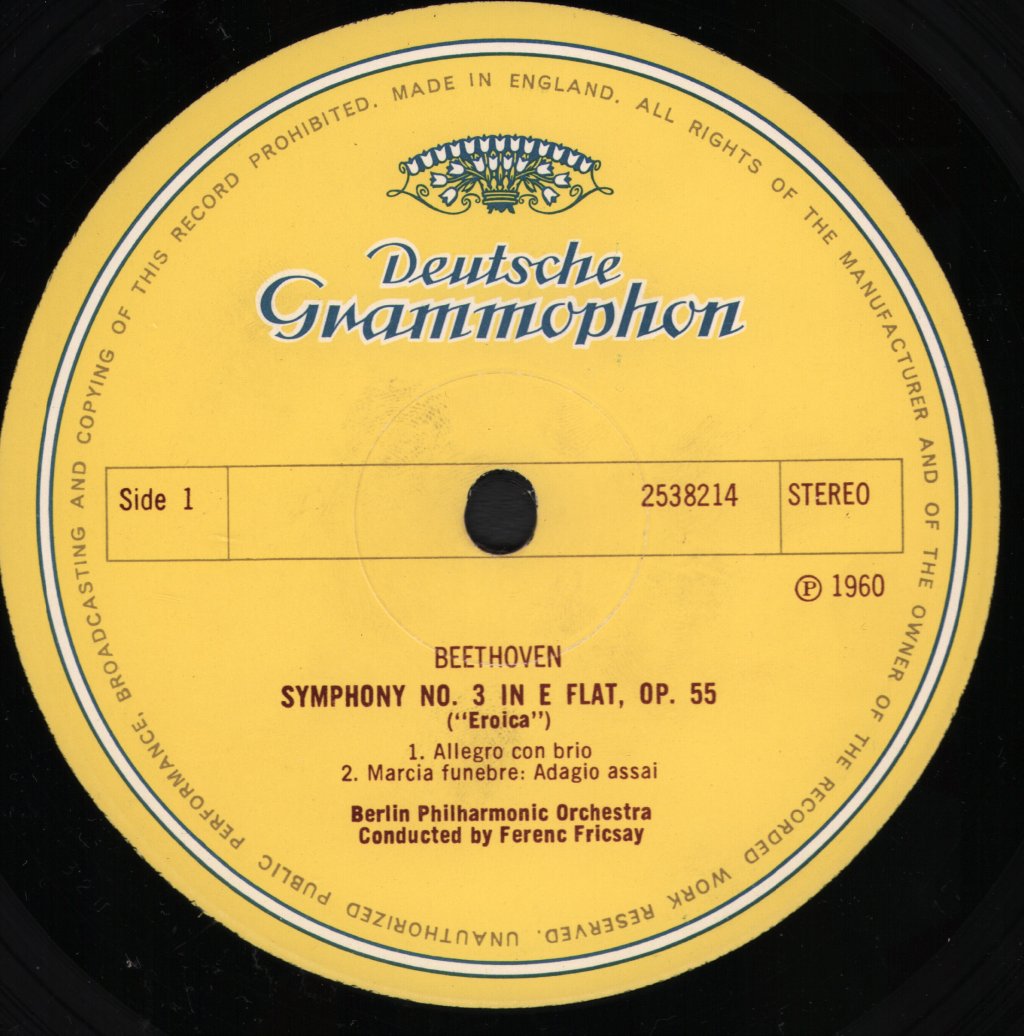 Ferenc Fricsay / Berlin Philharmonic Orchestra - Ludwig Van Beethoven - Symphony No.3 Eroica - Lp