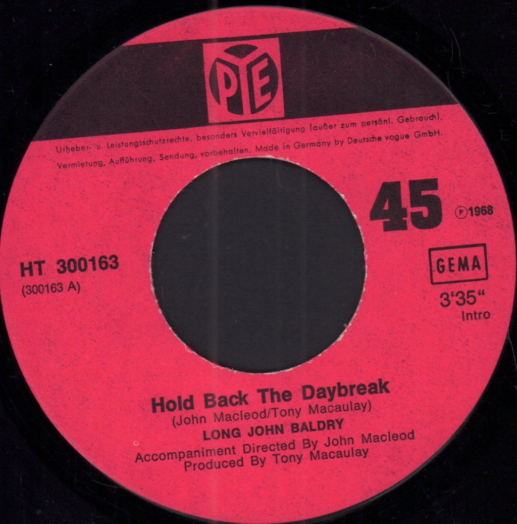 Long John Baldry - Hold Back The Daybreak - 7 Inch