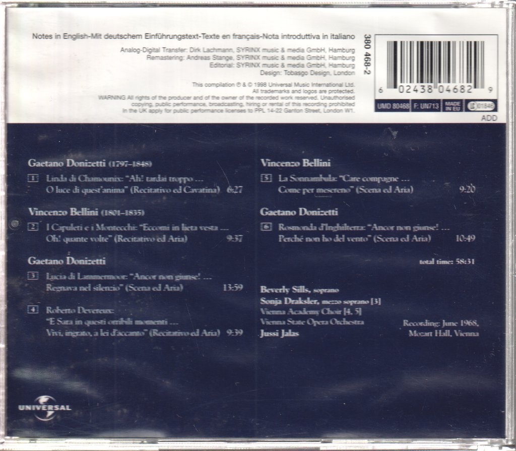 Beverly Sills - Bellini And Donizetti Heroines - Cd