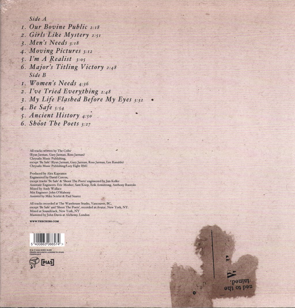 Cribs - Men’s Needs, Women’s Needs, Whatever - Lp