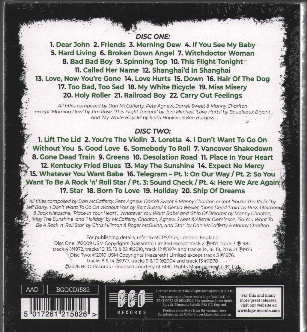 Nazareth - UK A's and B's 1972-80 - Double Cd