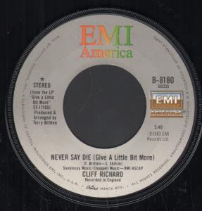 Cliff Richard - Never Say Die - 7 Inch