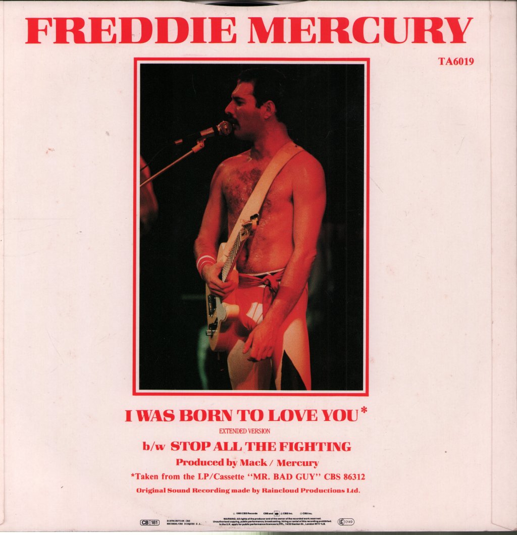Freddie Mercury - I Was Born To Love You - 12 Inch