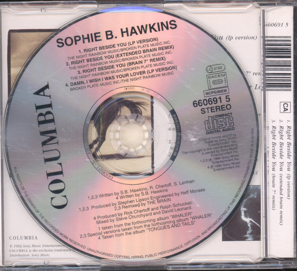 Sophie B Hawkins - Right Beside You - Cd
