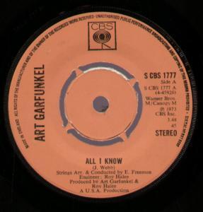 Art Garfunkel - All I Know - 7 Inch