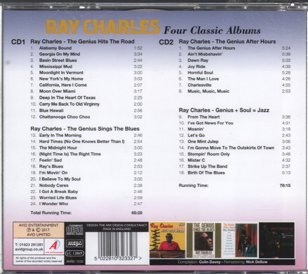 Ray Charles - Four Classic Albums (The Genius Hits the Road / the Genius Sings the Blues / the Genius After Hours / Genius Soul = Jazz) - Double Cd