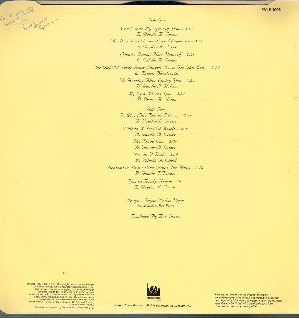 Frankie Valli - Gold - Lp