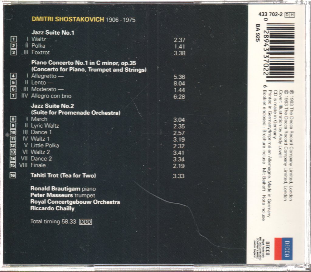 Concertgebouw Orchestra / Riccardo Chailly - Shostakovich - Jazz Album - Cd
