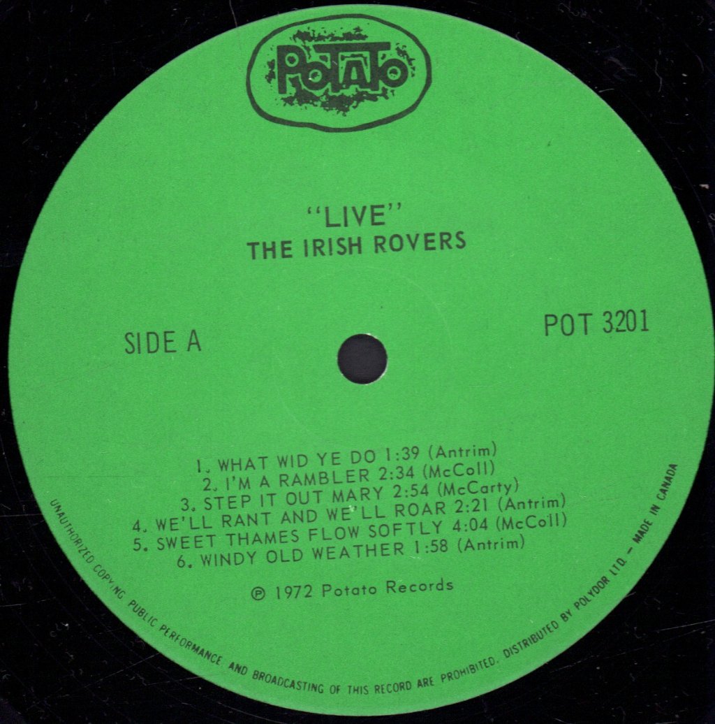 Irish Rovers - Live! - Lp