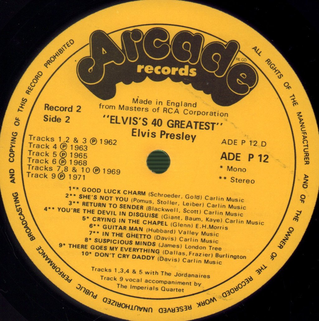 Elvis Presley - 40 Greatest - Double Lp