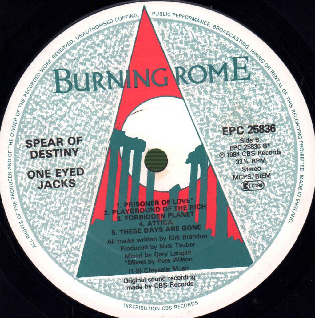 Spear Of Destiny - One Eyed Jacks - Lp