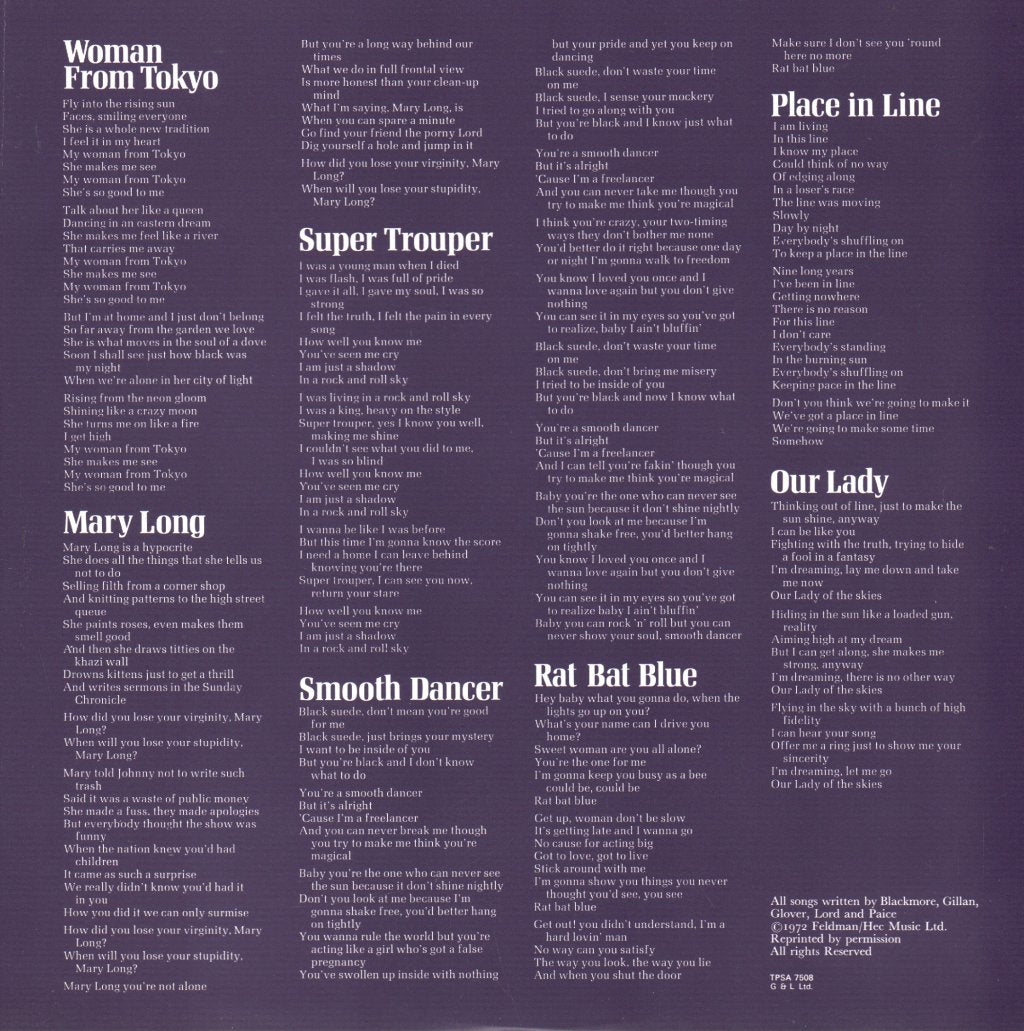 Deep Purple - Who Do We Think We Are - Lp