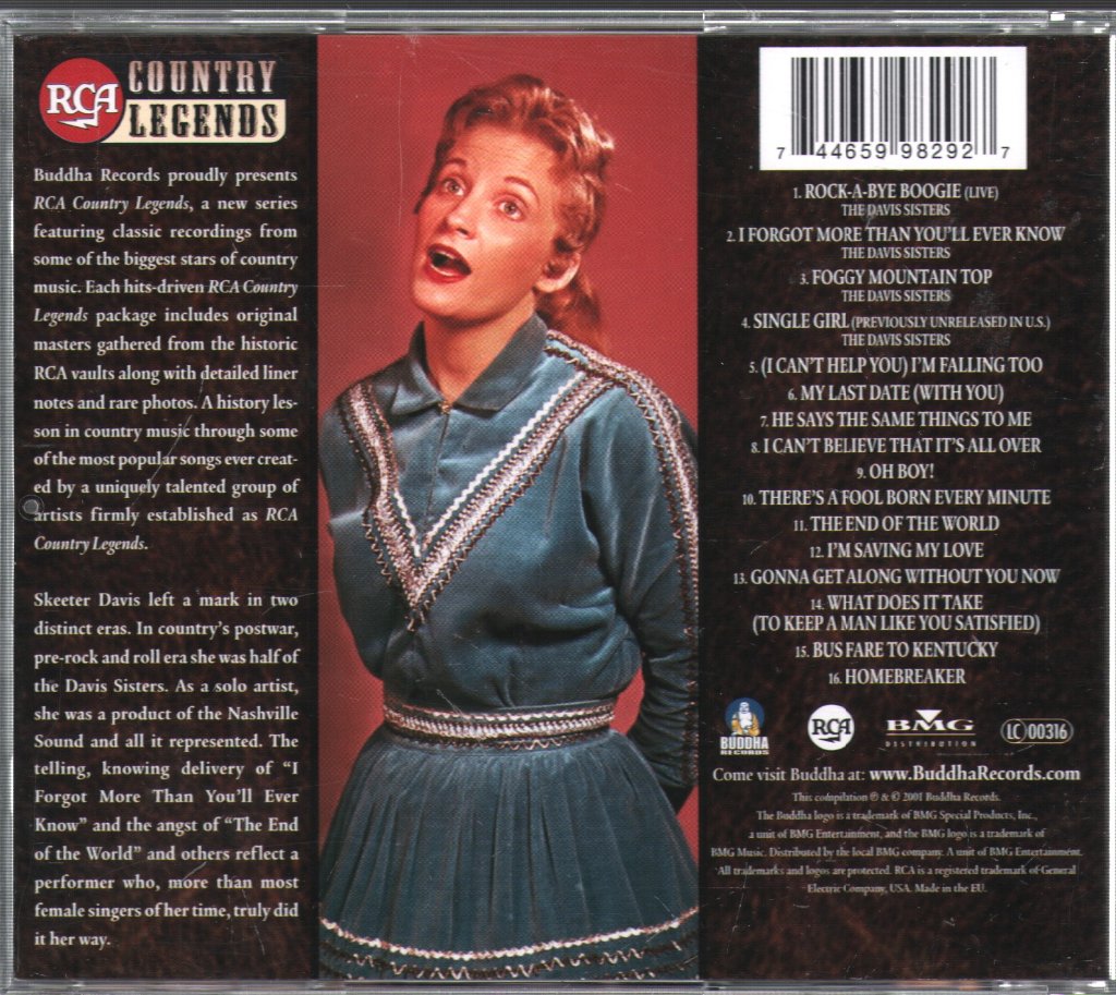 Skeeter Davis - RCA Country Legends - Cd